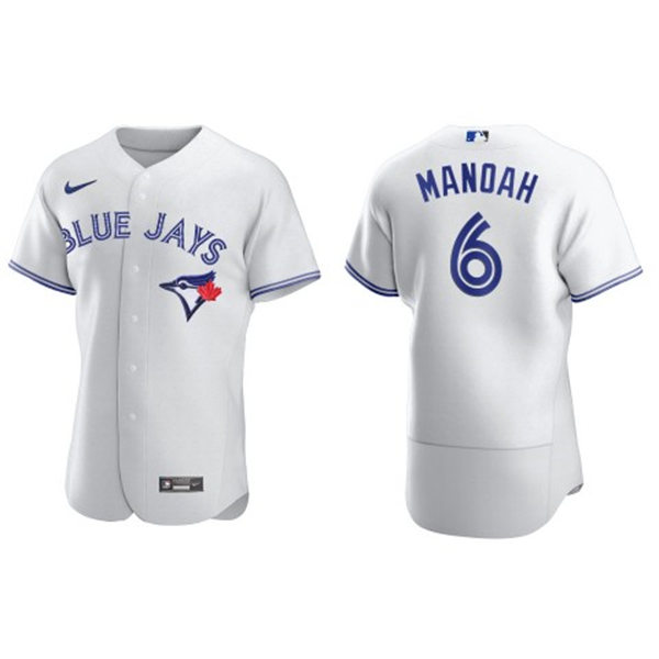Men's Toronto Blue Jays #6 Alek Manoah Nike Home White FlexBase Player Jersey
